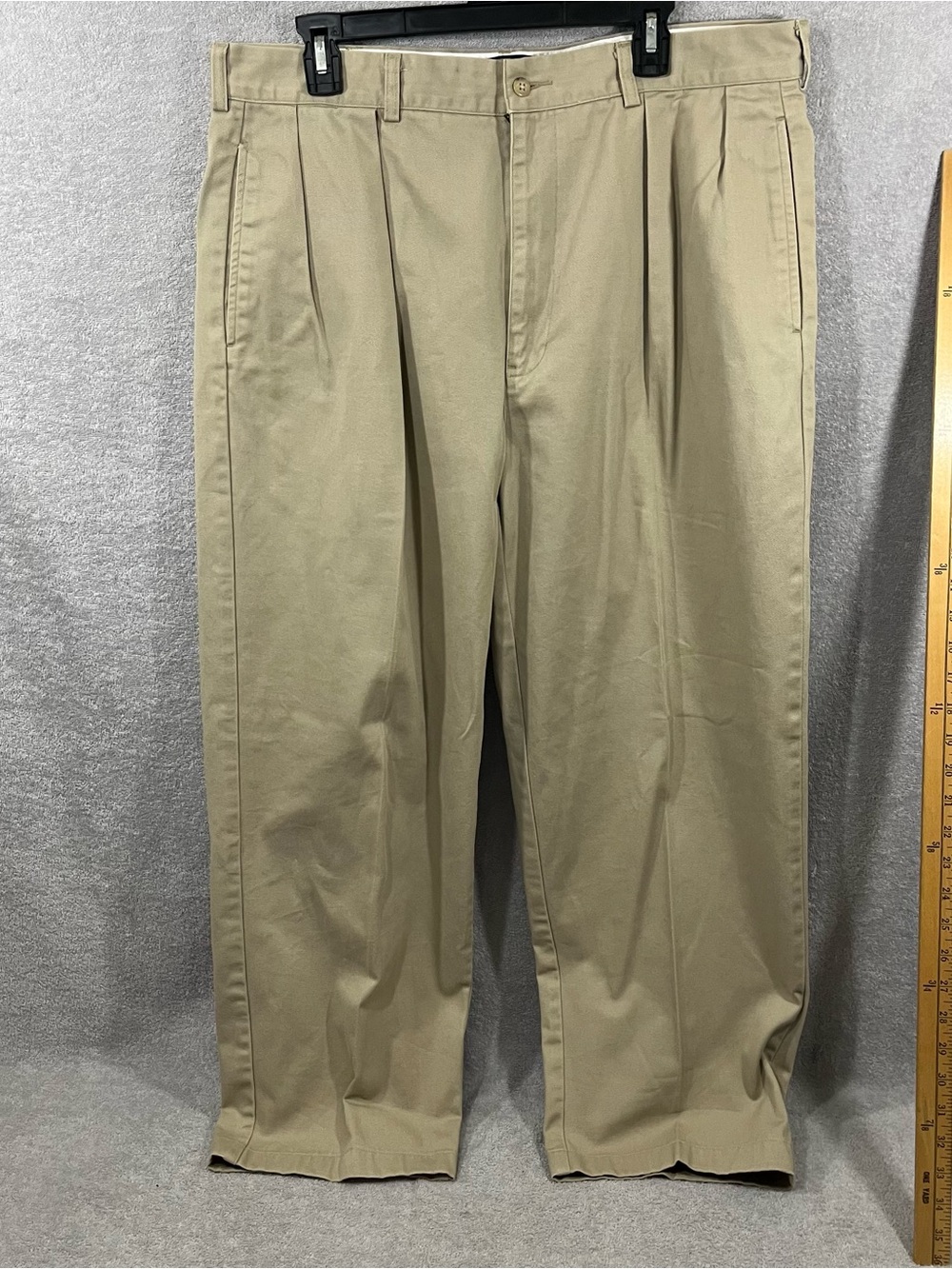 VTG Polo Ralph Lauren Mens 38x30 Tan Beige Pleated Andrew Dress Pants Preppy